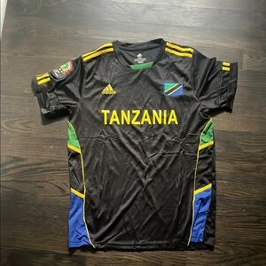 Adidas Tanzania Black Jersey with Yellow and Blue